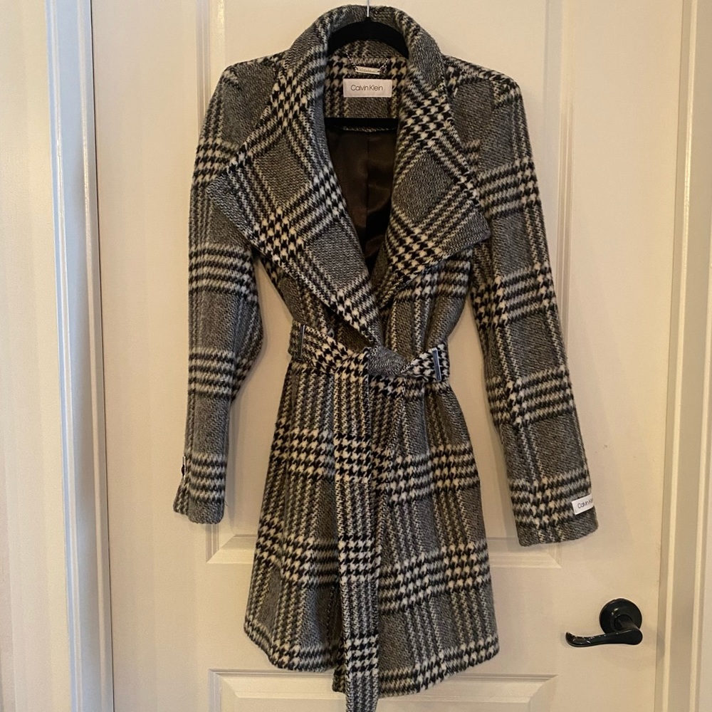 Calvin Klein Women’s Belted Wrap Coat